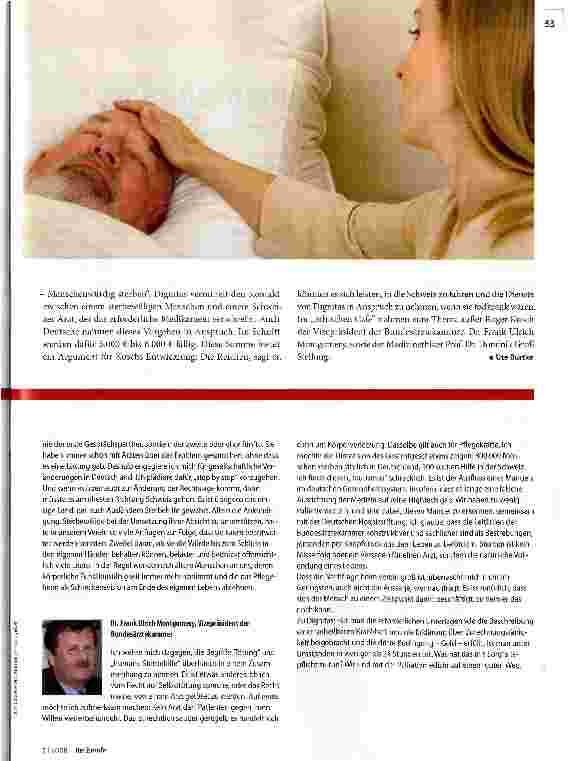 Vorschauseite 2: Tod per Knopfdruck oder Palliative Begleitung?