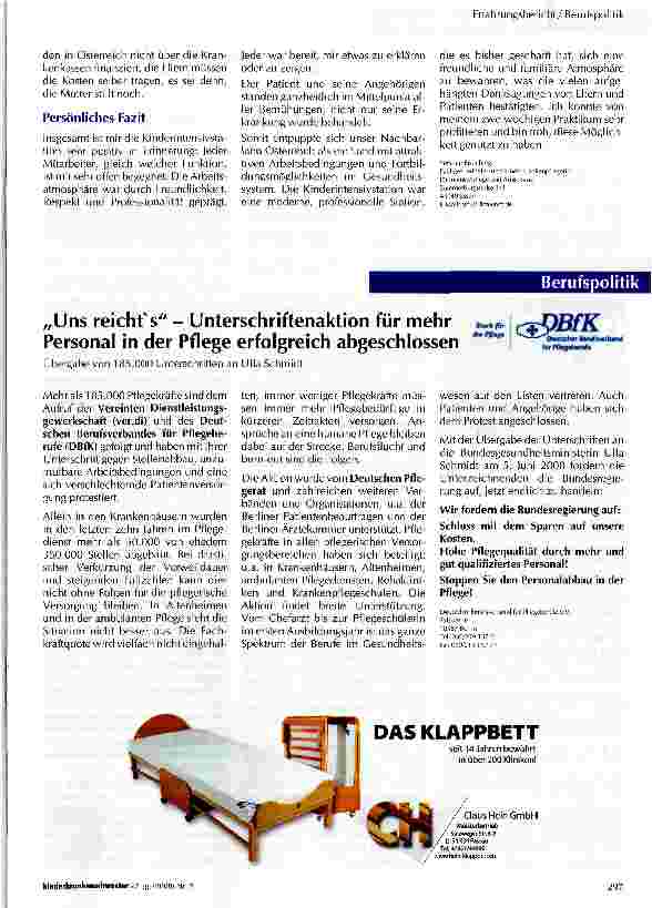 Vorschauseite 3: Erfahrungsbericht zur Berufsausbildung und Intensivpflege während meiner Hospitation in Österreich