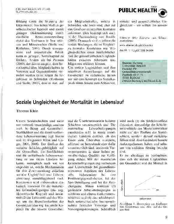 Vorschauseite 3: Verringerung sozialer und gesundheitlicher Ungleichheit durch die Förderung von Sozialkapital