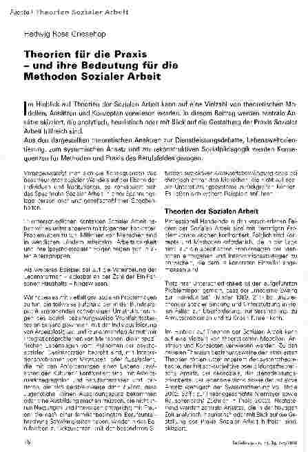 Vorschauseite 1: Theorien für die Praxis - und ihre Bedeutung für die Methoden Sozialer Arbeit