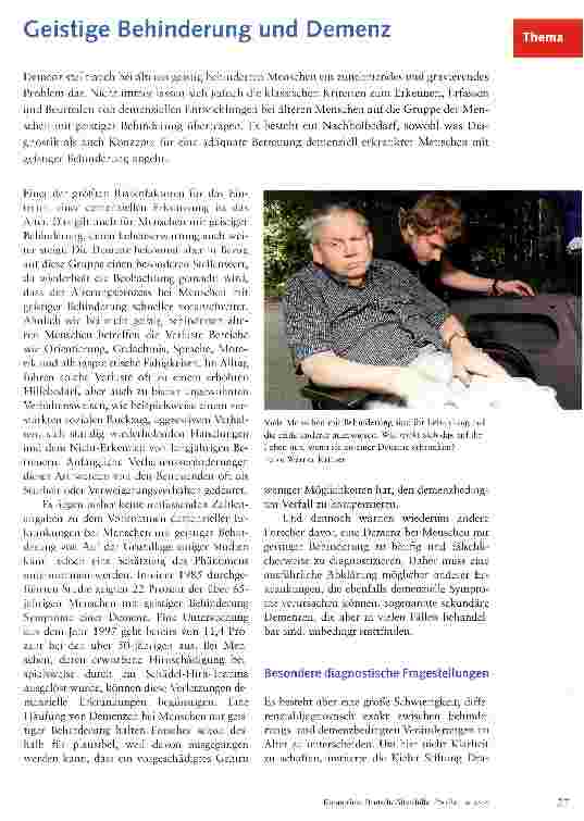 Vorschauseite 1: Geistige Behinderung und Demenz