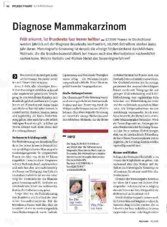 Vorschauseite 1: Diagnose Mammakarzinom