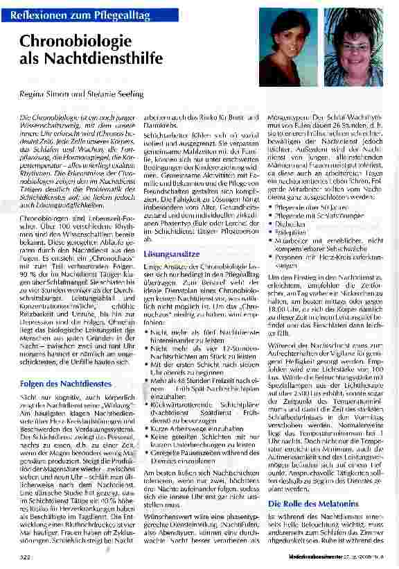 Vorschauseite 1: Chronobiologie als Nachtdiensthilfe