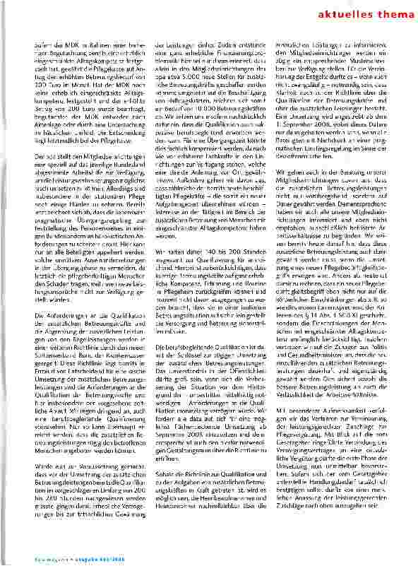 Vorschauseite 2: Bessere Pflege durch zusätzliche Betreuungsleistungen