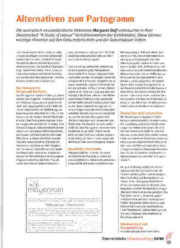 Vorschauseite 1: Alternativen zum Partogramm