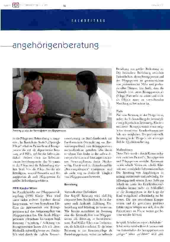 Vorschauseite 2: angehörisenberatung wie beratung in der kinderkrankenpflege gelingt