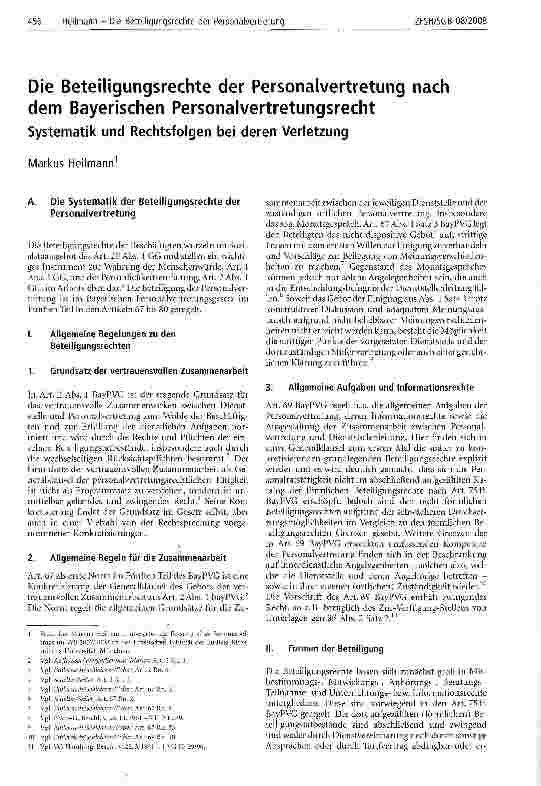 Vorschauseite 1: Die Beteiligungsrechte der Personalvertretung nach dem Bayerischen PersonalvertretungsrechtSystematik und Rechtsfolgen bei deren Verletzung