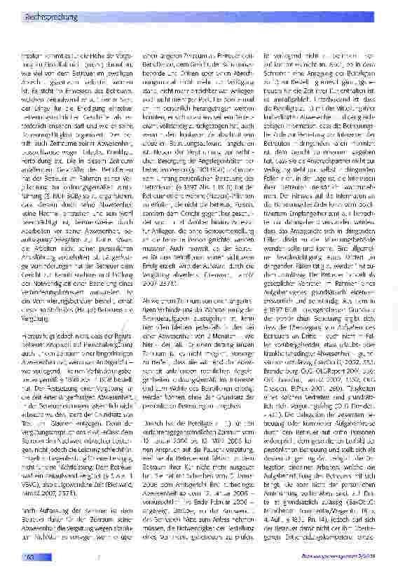 Vorschauseite 3: Kein Vergütungsanspruch des Betreuers bei längerfristiger Abwesenheit