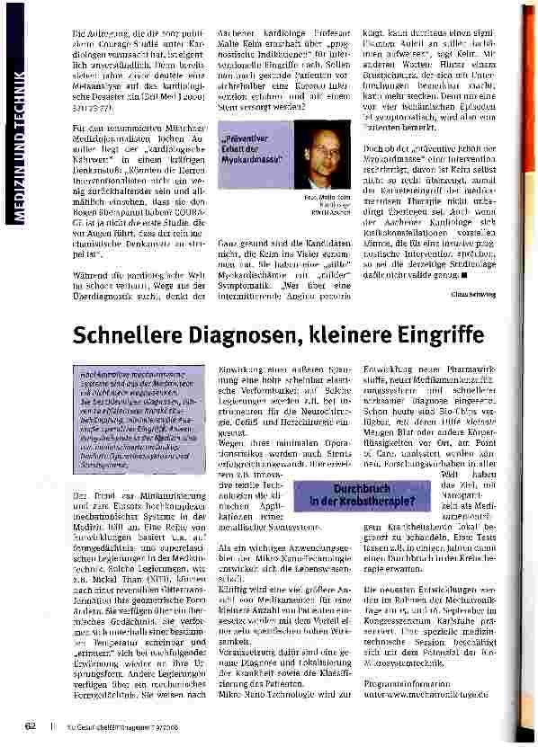 Vorschauseite 3: Kardiologische Welt im Schock„Courage-Studie erschüttert das kardiologische Weltbild nachhaltig