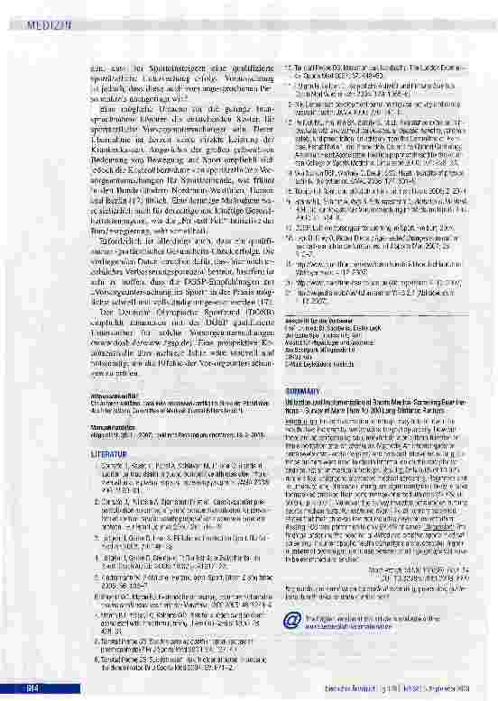 Vorschauseite 6: Inanspruchnahme und Durchführung von sportärztlichen Vorsorgeuntersuchungen