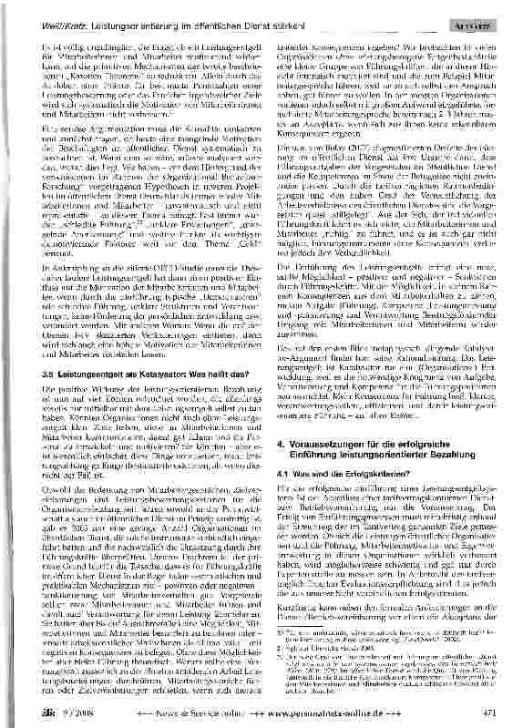 Vorschauseite 6: Die Leistungsorientierung im öffentlichen Dienst stärken!