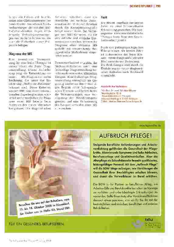 Vorschauseite 4: Hoffnung für BetroffeneAktuelle Erkenntnisse der Medizin in der Versorgung von MS-Patienten