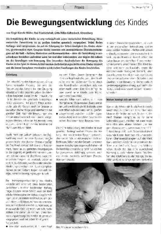 Vorschauseite 1: Die Bewegungsentwicklung des Kindes