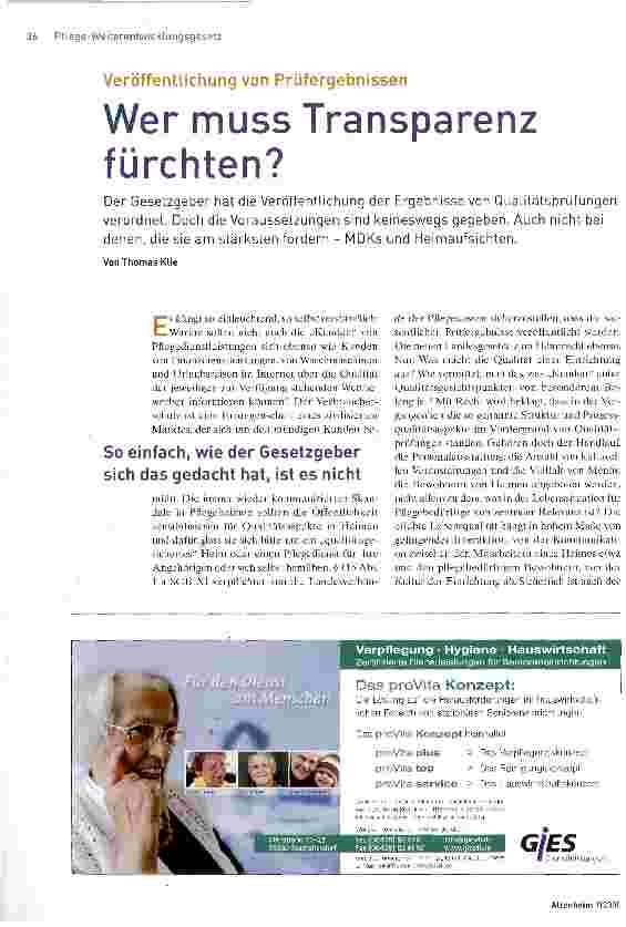 Vorschauseite 1: Veröffentlichung von PrüfergebnissenWer muss Transparenz fürchten?