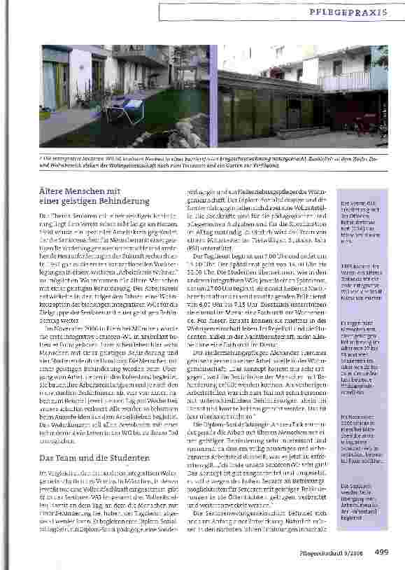 Vorschauseite 2: Neue Perspektiven für neue Zielgruppe Alternative ambulante Betreuungskonzepte - Teil 3: Integrative Wohnge meinschaft für Senioren mit einer geistigen Behinderung