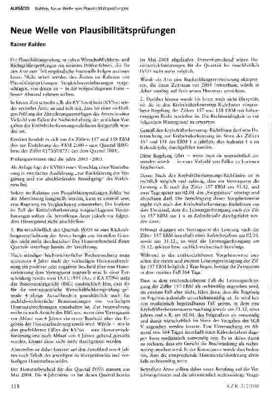Vorschauseite 1: Neue Welle von Plausibilitätsprüfungen
