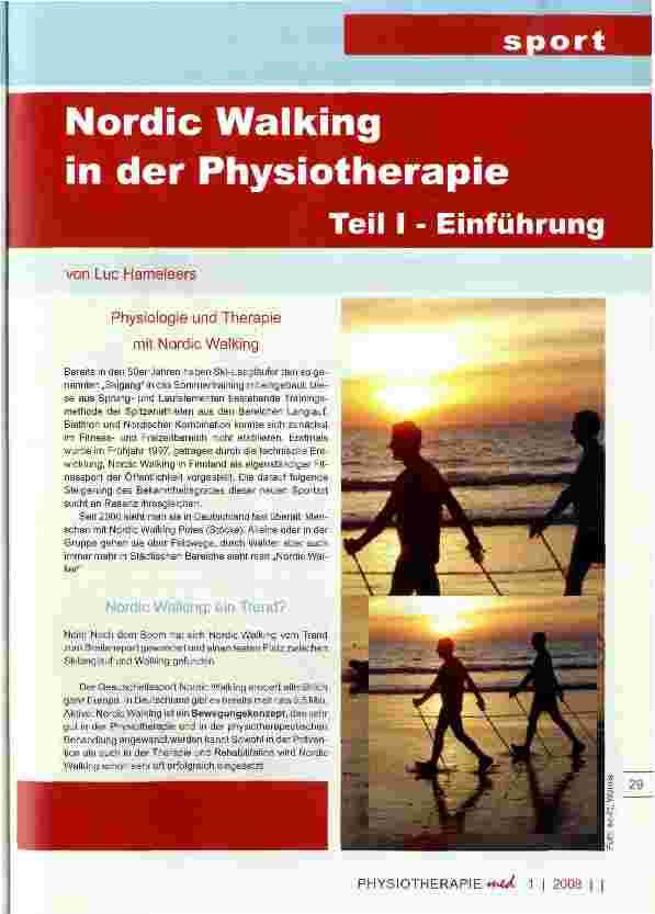 Vorschauseite 1: Nordic Walking in der Physiotherapie Teil I - Einführung