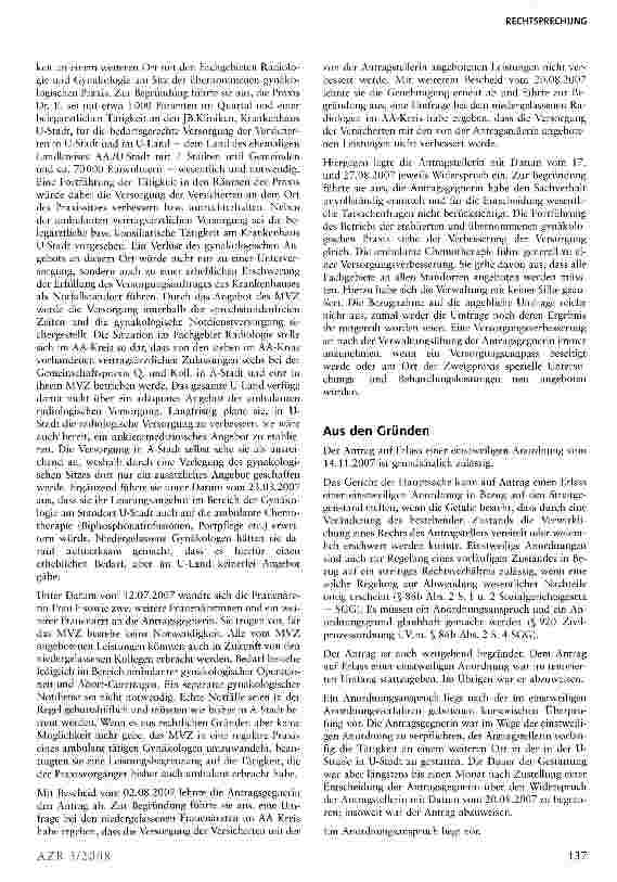 Vorschauseite 2: Medizinisches Versorgungszentrum (MVZ) muss am Vertragsarztsitz alle ärztlichen Leistungen erbringen, um fachübergreifend tätig zu sein