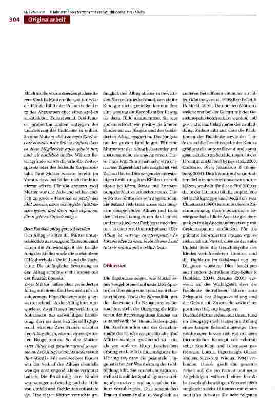 Vorschauseite 6: Trotz Akzeptanz bleibt die Herausforderung -Wie Mütter eines Neugeborenen mit einer «Spalte» den Übergang vom Spital nach Hause erfahren