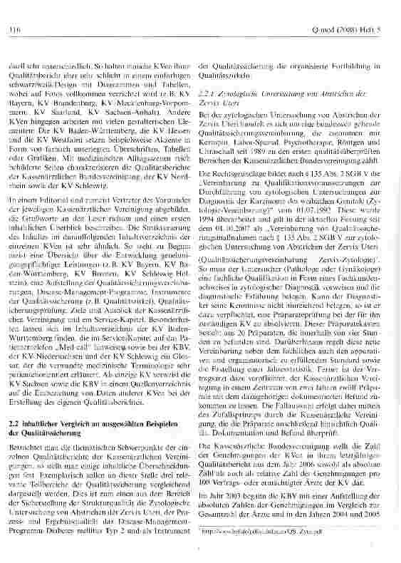 Vorschauseite 4: Qualitätsberichte der Kassenärztlichen Vereinigungen im Vergleich
