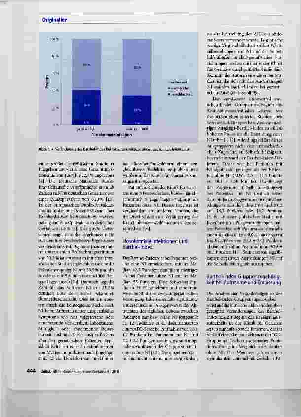 Vorschauseite 5: Auswirkungen nosokomialer Infektionen auf die Aktivitäten des täglichen Lebens bei Patienten in einer Akutgeriatrie