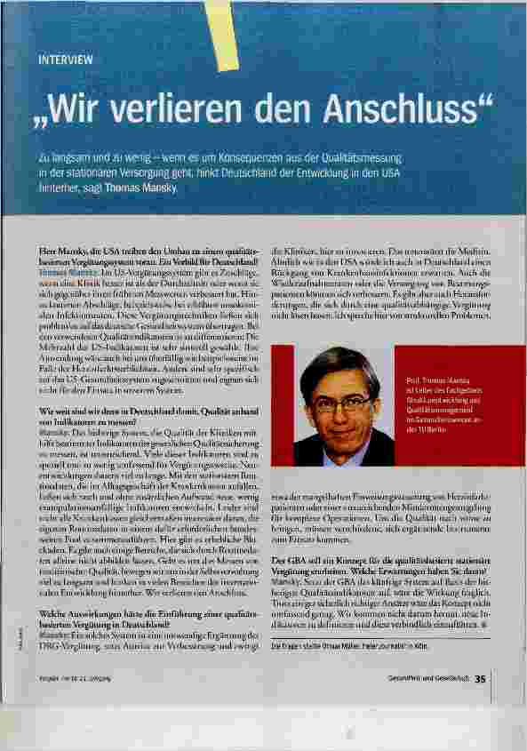 Vorschauseite 1: Wir verlieren den Anschluss
