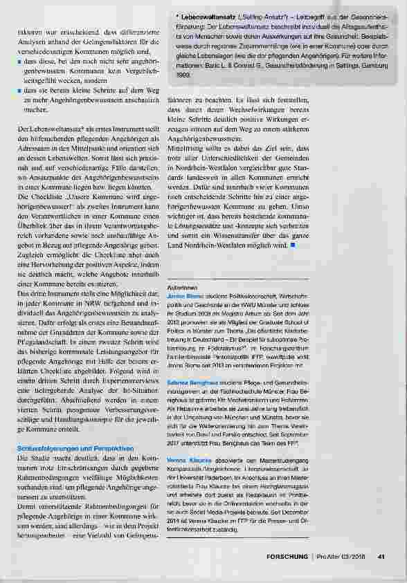 Vorschauseite 4: Kommunen im Fokus Pflegende unterstützen und entlasten
