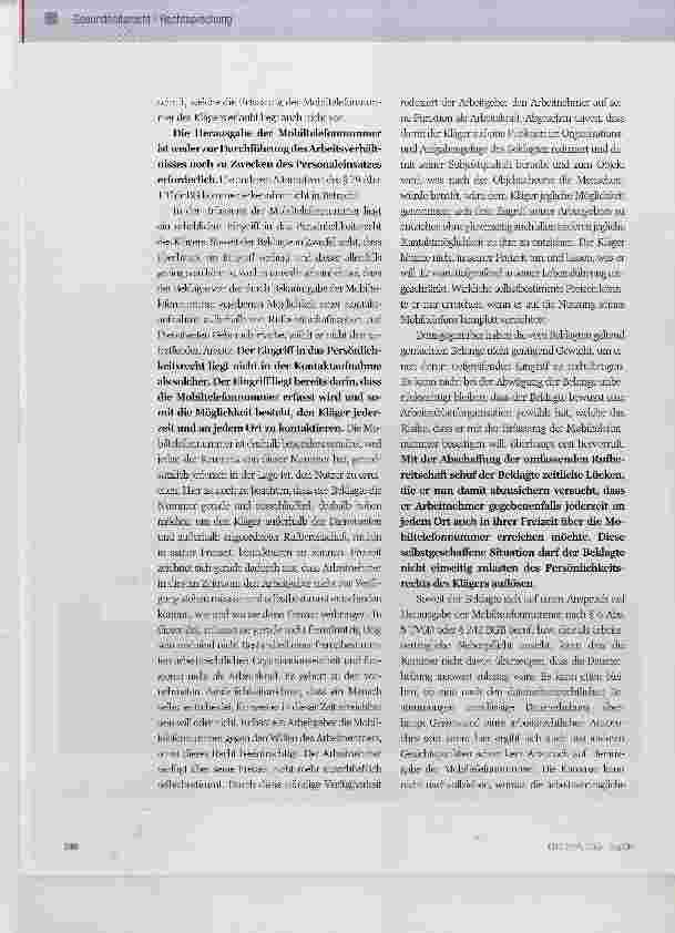 Vorschauseite 3: Erfassung der privaten Mobiltelefonnummer durch den Arbeitgeber