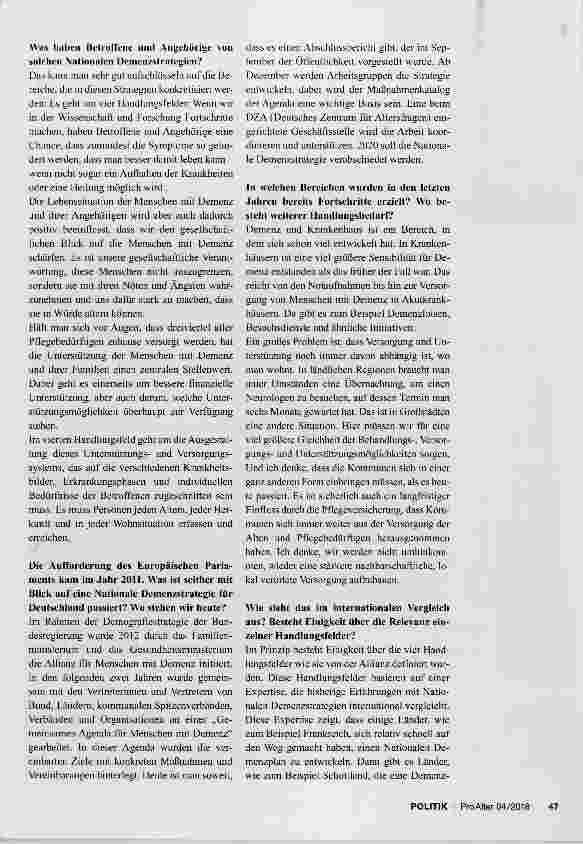 Vorschauseite 2: „Vergesst die Demenzkranken nicht!“