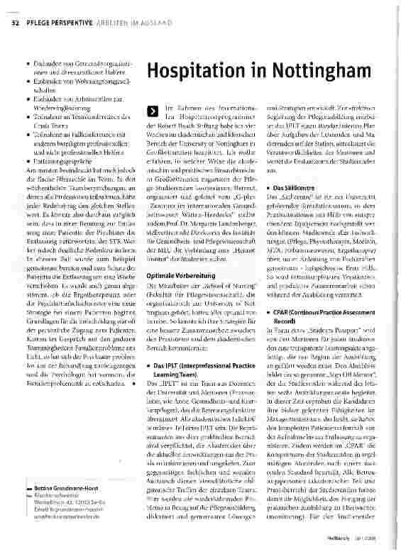 Vorschauseite 1: Hospitation in Nottingham