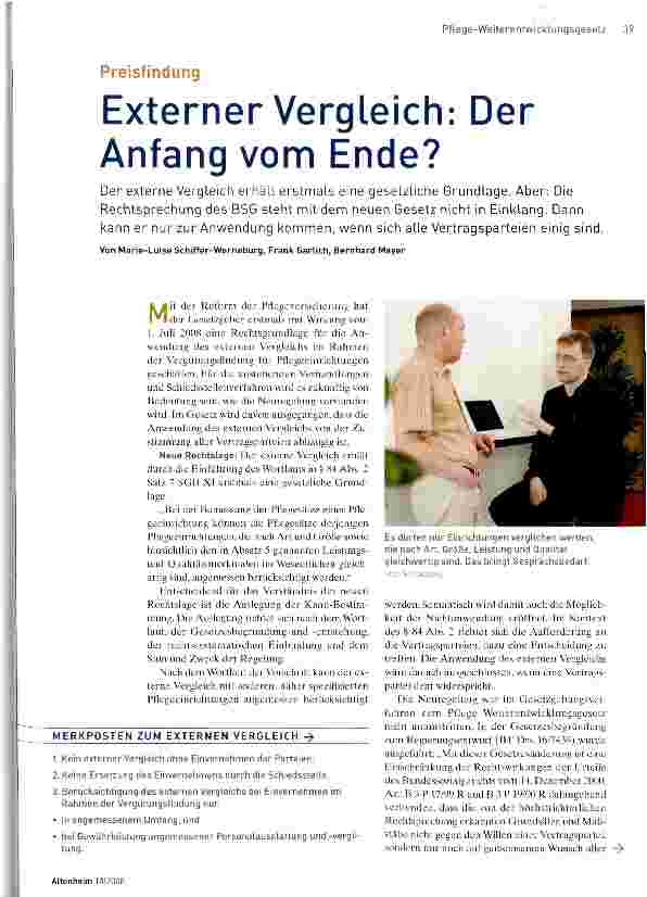 Vorschauseite 1: Externer Vergleich: Der Anfang vom Ende?