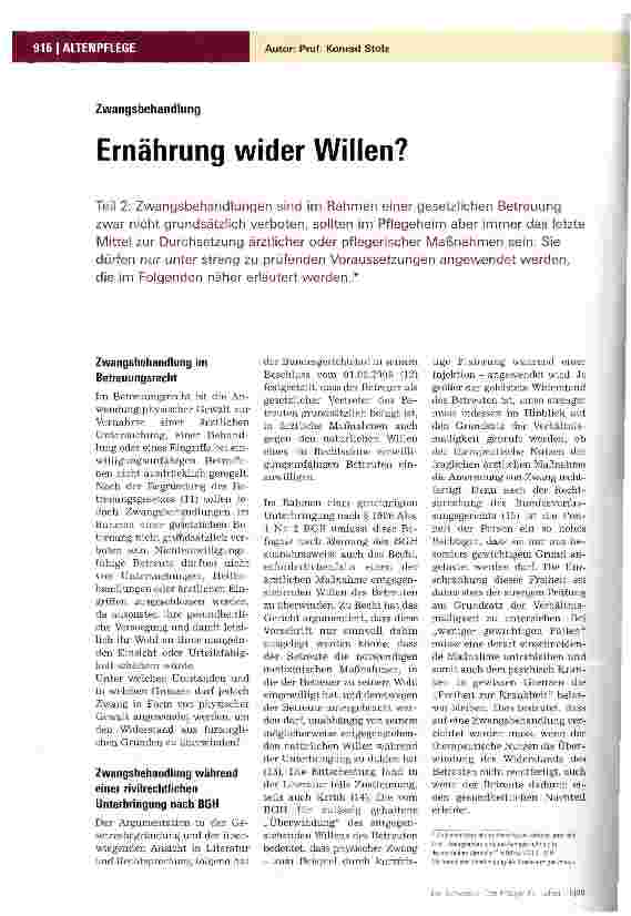Vorschauseite 1: Ernährung wider Willen?