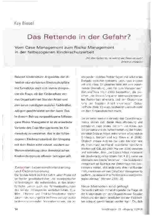 Vorschauseite 1: Das Rettende in der Gefahr?Vom Case Management zum Risiko Management in der fallbezogenen Kinderschutzarbeit