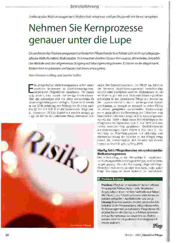 Vorschauseite 1: Umfassendes Risikomanagement: Risiken früh erkennen und professionell mit ihnen umgehenNehmen Sie Kernprozesse genauer unter die Lupe