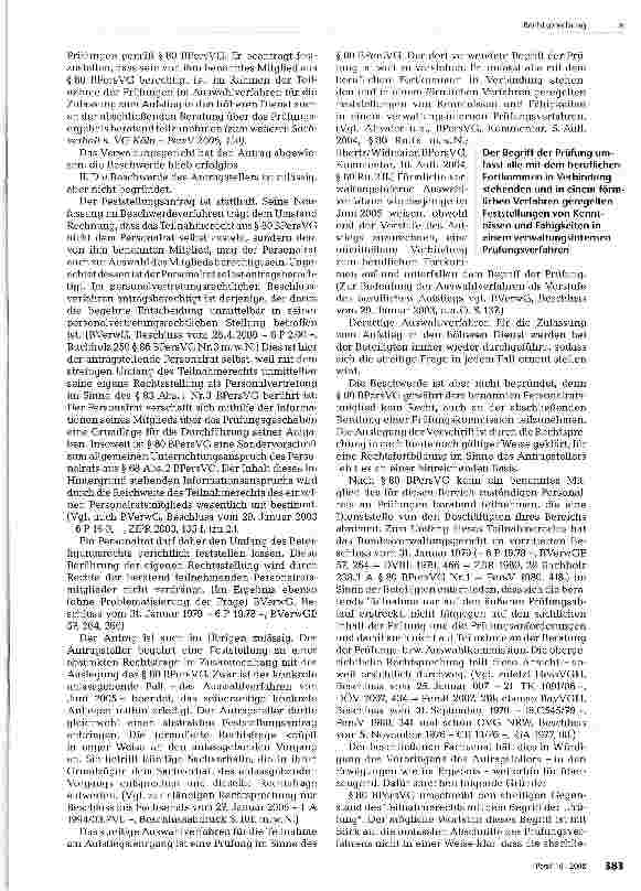 Vorschauseite 3: ZUM PERSONALVERTRETUNGSRECHTAusschluss einer Personalratsbeteiligung