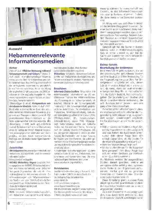 Vorschauseite 3: Informierte Entscheidung ermöglichen Evidenzbasiertes Arbeiten