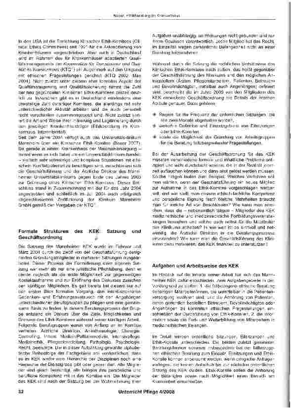 Vorschauseite 2: Ethikberatung im Krankenhaus durch das Klinische Ethik-Komitee (KEK) Ein Erfahrungsbericht aus dem Universitätsklinikum Mannheim