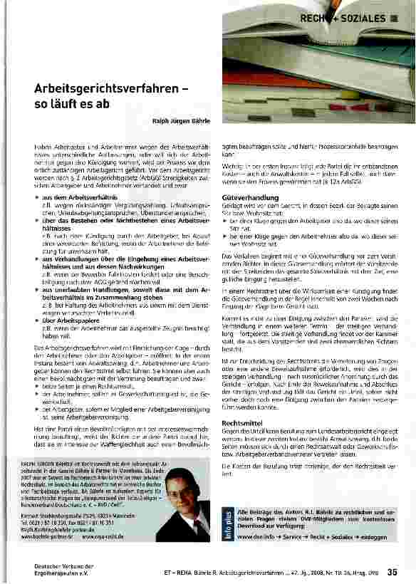 Vorschauseite 1: Arbeitsgerichtsverfahren -so läuft es ab