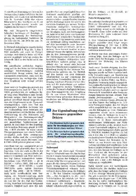 Vorschauseite 1: Zur Eigenhaftung eines Betreuers gegenüber Dritten