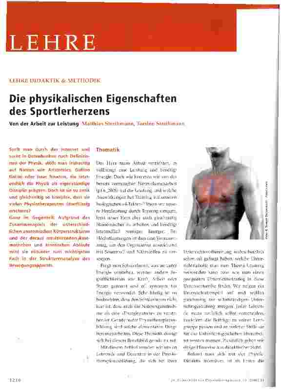 Vorschauseite 1: Die physikalischen Eigenschaften des Sportlerherzens