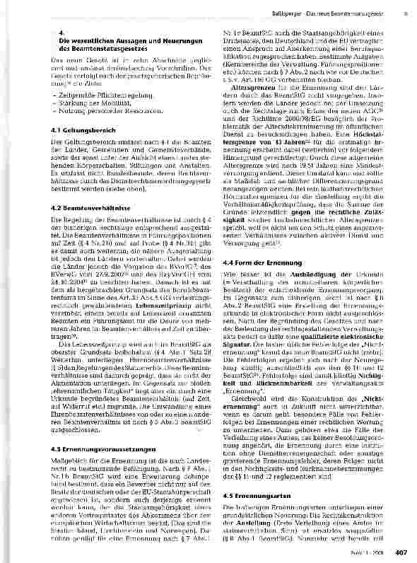 Vorschauseite 4: Das neue Beamtenstatusgesetz