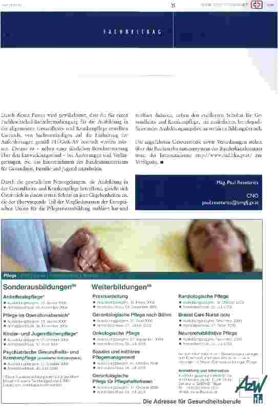 Vorschauseite 3: Status quo der ausbildungin der allgemeinen gesundheitsund krankenpflege