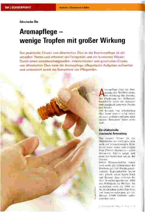 Vorschauseite 1: Aromapflege - wenige Tropfen mit großer Wirkung