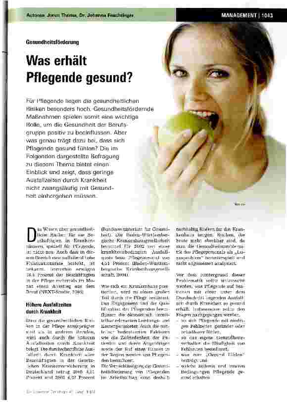 Vorschauseite 1: Was erhält Pflegende gesund?