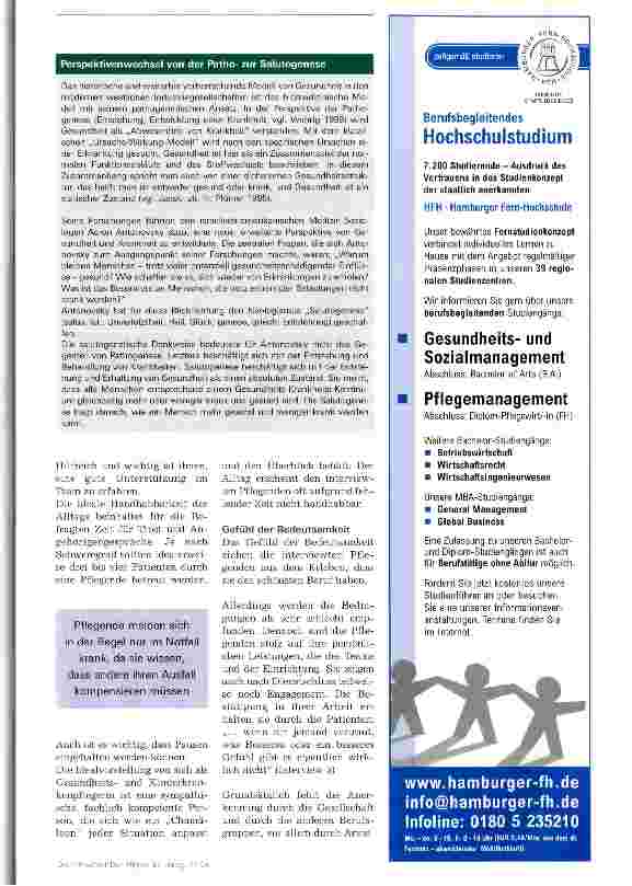 Vorschauseite 3: Was erhält Pflegende gesund?