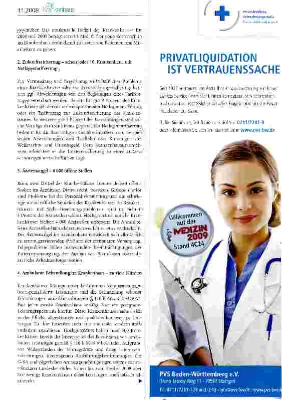Vorschauseite 2: Krankenhaus-Barometer 2008: „Kein Licht am Ende des Tunnels
