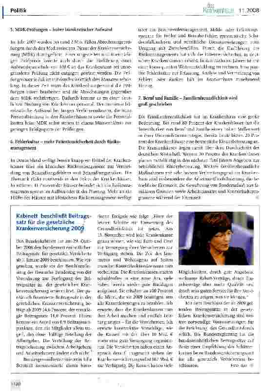 Vorschauseite 3: Krankenhaus-Barometer 2008: „Kein Licht am Ende des Tunnels