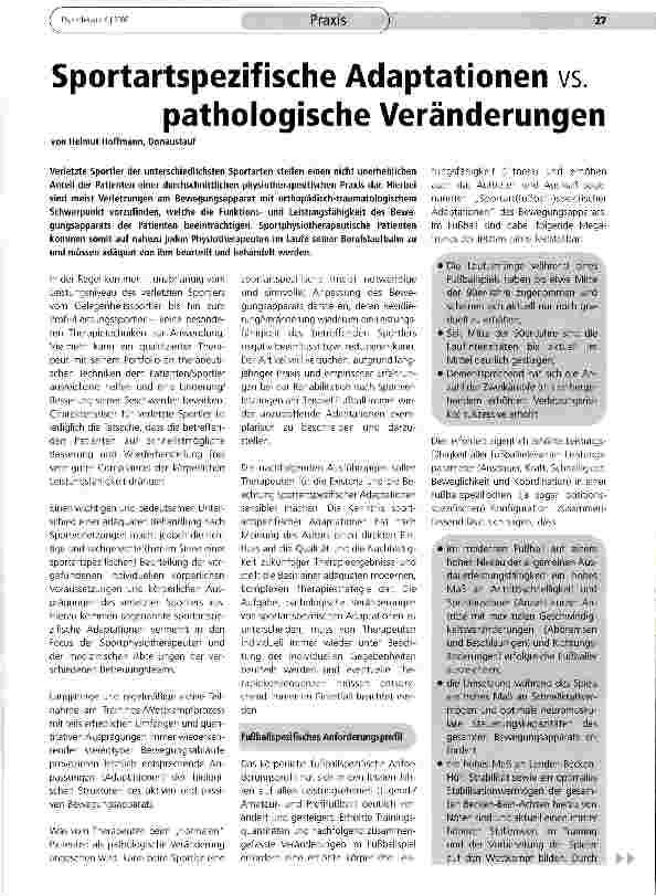Vorschauseite 1: Sportartspezifische Adaptationen vs. pathologische Veränderungen
