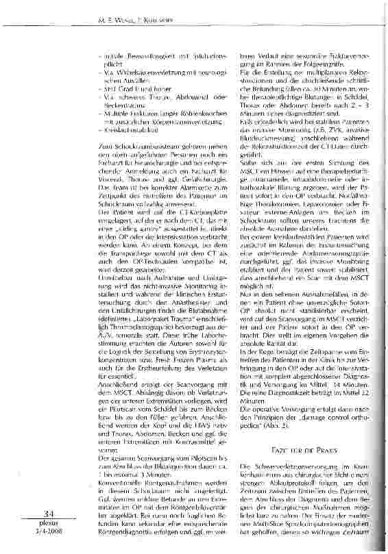Vorschauseite 6: POLYTRAUMA -VERLETZUNGSMUSTER UND BEHANDLUNGSREGIME AUS CHIRURGISCHER SICHT