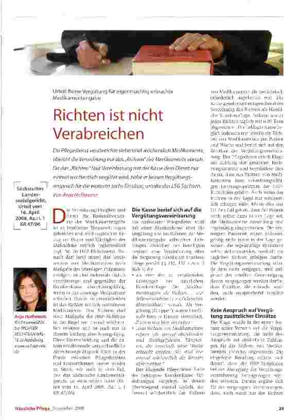 Vorschauseite 1: Richten ist nicht Verabreichen
